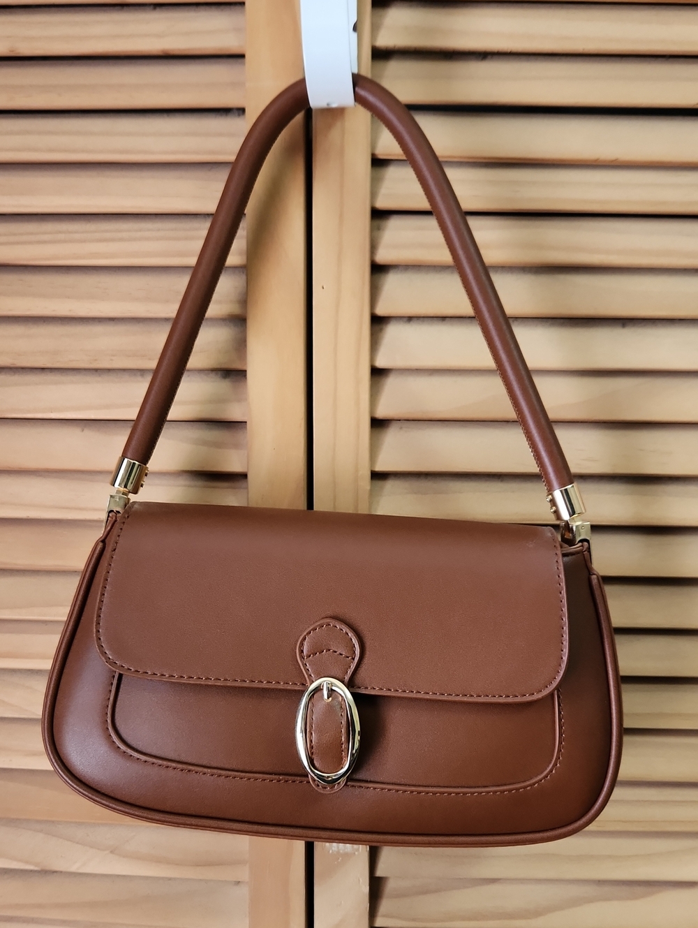 Rachel Zoe Brown Shoulder Bag with Gold Accent